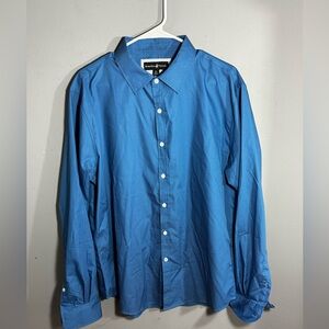 Beverly Hills Polo Club Men's Blue Dress Shirt